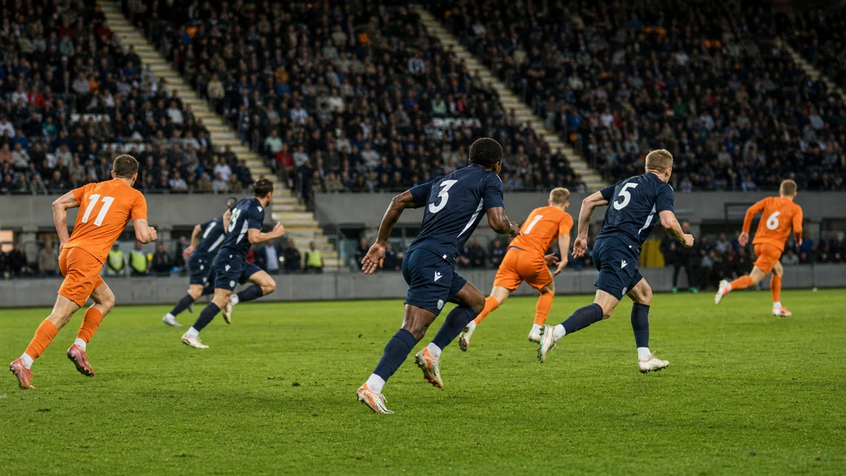 Spelmoment från en fotbollsmatch i Allsvenskan.